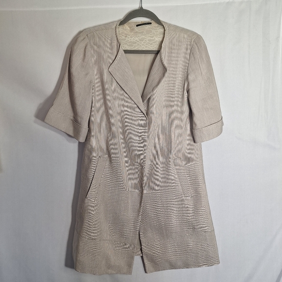 Eli Tahari Corpcore Tunic Blazer Officecore Professional Academia Linen Silk XS - Picture 4 of 16